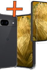 Nomfy Hoesje Geschikt voor Google Pixel 8a Hoesje Shock Proof Cover Case Shockproof Met Screenprotector - Hoes Geschikt voor Google Pixel 8a Hoes Siliconen Back Case - Transparant