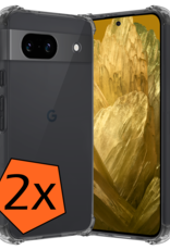 Nomfy Hoesje Geschikt voor Google Pixel 8a Hoesje Shock Proof Cover Case Shockproof - Hoes Geschikt voor Google Pixel 8a Hoes Siliconen Back Case - Transparant - 2 PACK