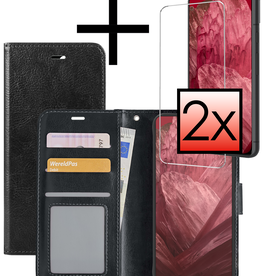 NoXx NoXx Google Pixel 8a Hoesje Bookcase Met 2x Screenprotector - Zwart