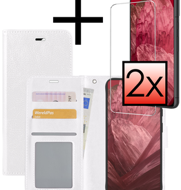 NoXx NoXx Google Pixel 8a Hoesje Bookcase Met 2x Screenprotector - Wit