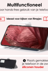 NoXx Hoes Geschikt voor Google Pixel 8a Hoesje Book Case Hoes Flip Cover Wallet Bookcase Met 2x Screenprotector - Wit