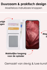 NoXx Hoes Geschikt voor Google Pixel 8a Hoesje Book Case Hoes Flip Cover Wallet Bookcase Met 2x Screenprotector - Wit