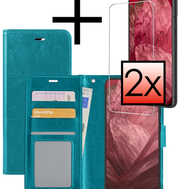 NoXx NoXx Google Pixel 8a Hoesje Bookcase Met 2x Screenprotector - Turquoise