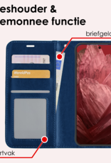 NoXx Hoes Geschikt voor Google Pixel 8a Hoesje Book Case Hoes Flip Cover Wallet Bookcase - Donkerblauw
