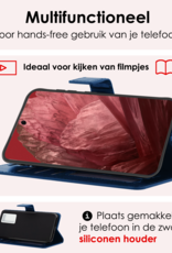 NoXx Hoes Geschikt voor Google Pixel 8a Hoesje Book Case Hoes Flip Cover Wallet Bookcase - Donkerblauw