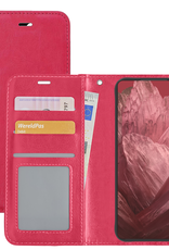 NoXx Hoes Geschikt voor Google Pixel 8a Hoesje Book Case Hoes Flip Cover Wallet Bookcase - Donkerroze