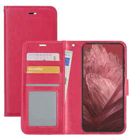 NoXx NoXx Google Pixel 8a Hoesje Bookcase - Donkerroze