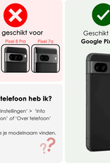 NoXx Hoes Geschikt voor Google Pixel 8a Hoesje Book Case Hoes Flip Cover Wallet Bookcase Met 2x Screenprotector - Rosé goud