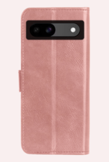 NoXx Hoes Geschikt voor Google Pixel 8a Hoesje Book Case Hoes Flip Cover Wallet Bookcase Met 2x Screenprotector - Rosé goud