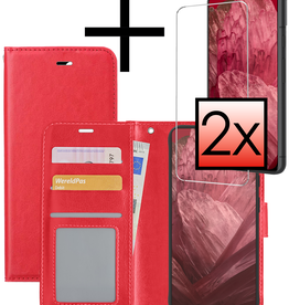 NoXx NoXx Google Pixel 8a Hoesje Bookcase Met 2x Screenprotector - Rood