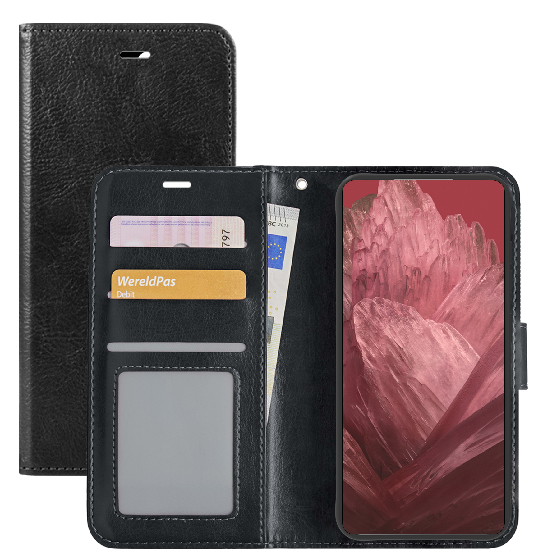 NoXx Hoes Geschikt voor Google Pixel 8a Hoesje Book Case Hoes Flip Cover Wallet Bookcase - Zwart