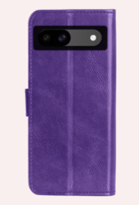 NoXx Hoes Geschikt voor Google Pixel 8a Hoesje Book Case Hoes Flip Cover Wallet Bookcase Met 2x Screenprotector - Paars