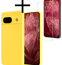 NoXx NoXx Google Pixel 8a Hoesje Siliconen Met Screenprotector - Geel