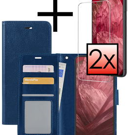 NoXx NoXx Google Pixel 8a Hoesje Bookcase Met 2x Screenprotector - Donkerblauw