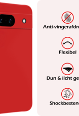 NoXx Hoes Geschikt voor Google Pixel 8a Hoesje Cover Siliconen Back Case Hoes Met Screenprotector - Rood
