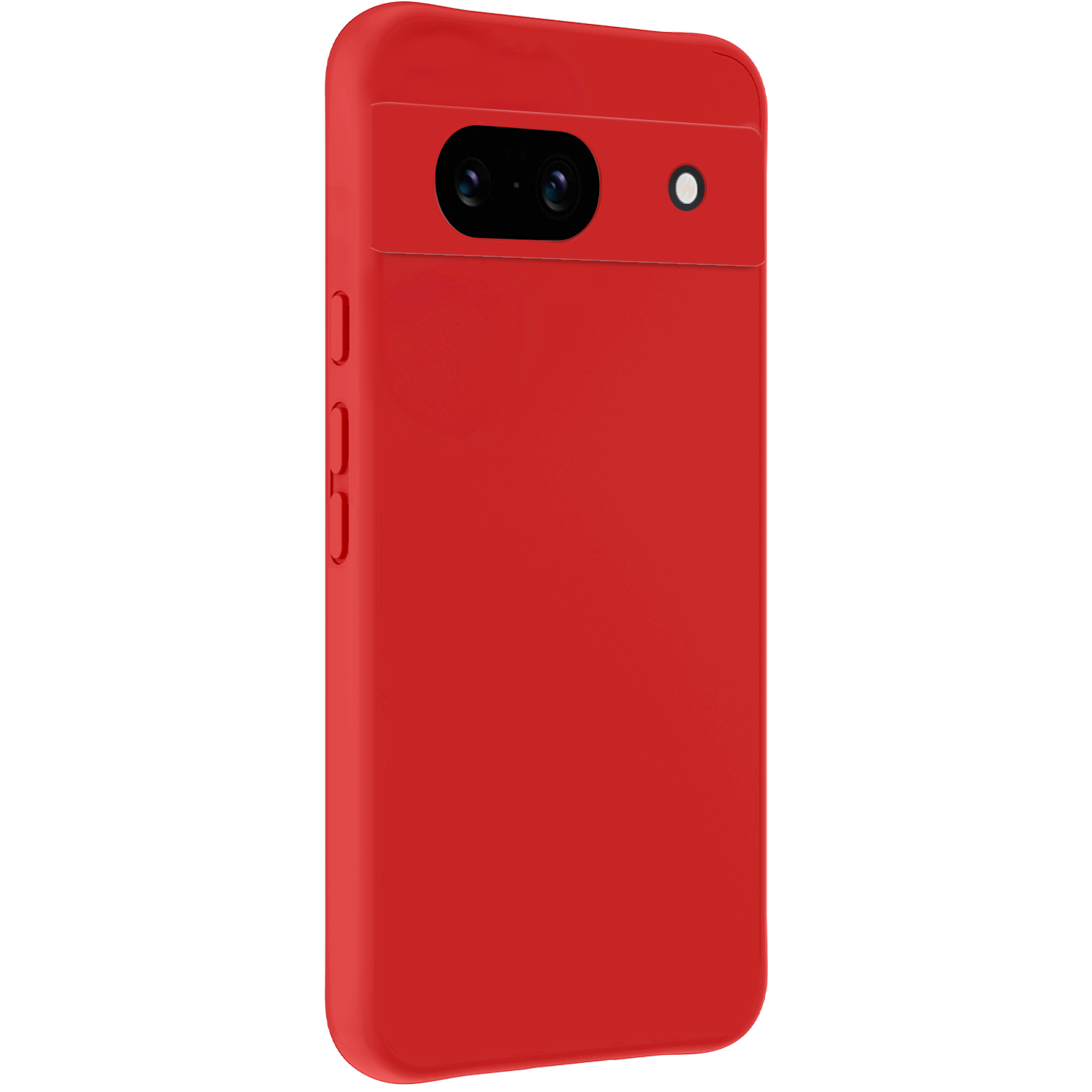 NoXx Hoes Geschikt voor Google Pixel 8a Hoesje Cover Siliconen Back Case Hoes Met Screenprotector - Rood