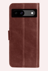 NoXx Hoes Geschikt voor Google Pixel 8a Hoesje Book Case Hoes Flip Cover Wallet Bookcase Met 2x Screenprotector - Bruin