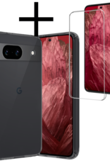 NoXx Hoes Geschikt voor Google Pixel 8a Hoesje Cover Siliconen Back Case Hoes Met Screenprotector - Transparant