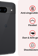 NoXx Hoes Geschikt voor Google Pixel 8a Hoesje Cover Siliconen Back Case Hoes Met Screenprotector - Transparant