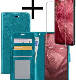 NoXx NoXx Google Pixel 8a Hoesje Bookcase Met Screenprotector - Turquoise