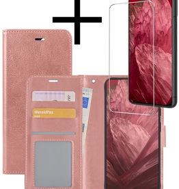 NoXx NoXx Google Pixel 8a Hoesje Bookcase Met Screenprotector - Rose Goud
