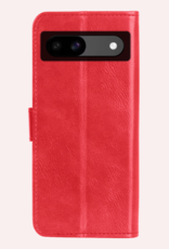 NoXx Hoes Geschikt voor Google Pixel 8a Hoesje Book Case Hoes Flip Cover Wallet Bookcase Met Screenprotector - Rood