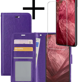 NoXx NoXx Google Pixel 8a Hoesje Bookcase Met Screenprotector - Paars