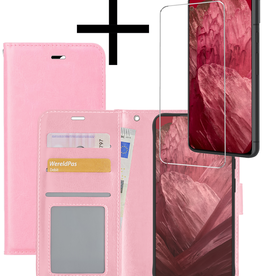 NoXx NoXx Google Pixel 8a Hoesje Bookcase Met Screenprotector - Lichtroze