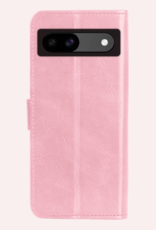 NoXx Hoes Geschikt voor Google Pixel 8a Hoesje Book Case Hoes Flip Cover Wallet Bookcase Met Screenprotector - Lichtroze