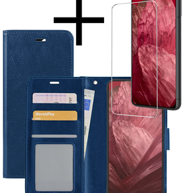 NoXx NoXx Google Pixel 8a Hoesje Bookcase Met Screenprotector - Donkerblauw