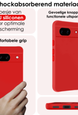 NoXx Hoes Geschikt voor Google Pixel 8a Hoesje Cover Siliconen Back Case Hoes Met 2x Screenprotector - Rood