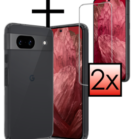 NoXx NoXx Google Pixel 8a Hoesje Siliconen Met 2x Screenprotector - Transparant