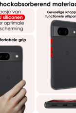 NoXx Hoes Geschikt voor Google Pixel 8a Hoesje Cover Siliconen Back Case Hoes Met 2x Screenprotector - Transparant