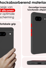 NoXx Hoes Geschikt voor Google Pixel 8a Hoesje Cover Siliconen Back Case Hoes Met 2x Screenprotector - Zwart