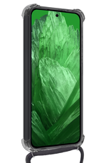 BASEY. Hoes Geschikt voor Google Pixel 8a Hoesje Shock Proof Case Met Koord Shock Hoes Met Koord - Hoesje Geschikt voor Google Pixel 8a Hoes Cover Met Koord - Transparant