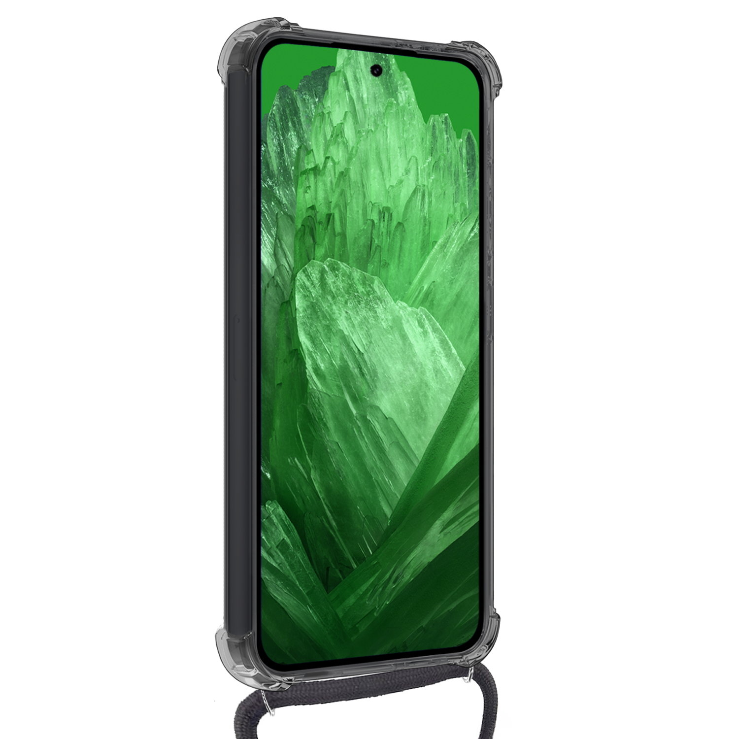 BASEY. Hoes Geschikt voor Google Pixel 8a Hoesje Shock Proof Case Met Koord Shock Hoes Met Koord - Hoesje Geschikt voor Google Pixel 8a Hoes Cover Met Koord - Transparant