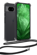 BASEY. Hoes Geschikt voor Google Pixel 8a Hoesje Shock Proof Case Met Koord Shock Hoes Met Koord - Hoesje Geschikt voor Google Pixel 8a Hoes Cover Met Koord - Transparant