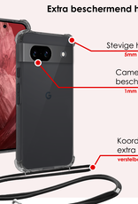 NoXx Hoes Geschikt voor Google Pixel 8a Hoesje Transparant Met Telefoonkoord Cover Shock Proof Case Koord Hoes