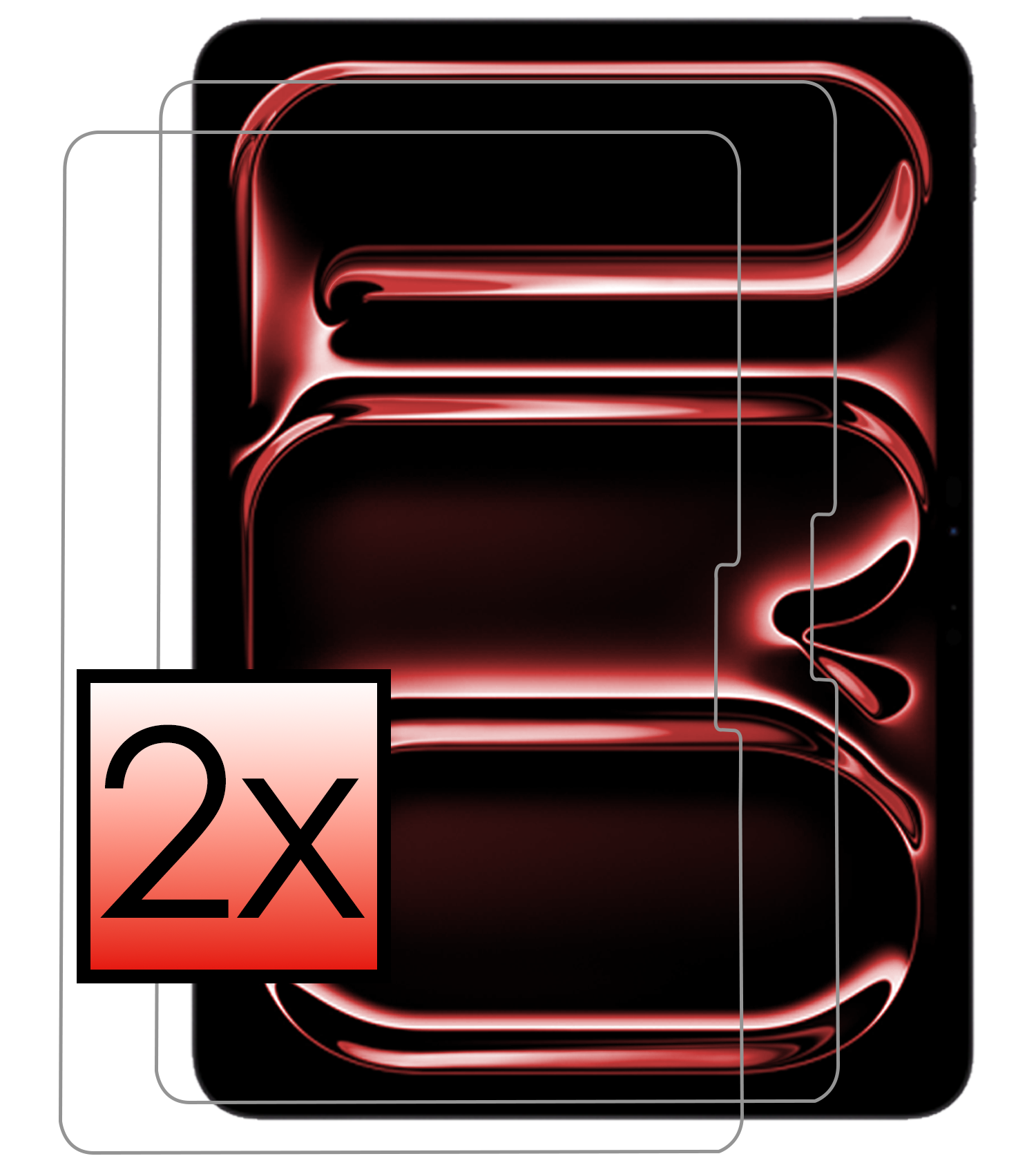 NoXx Screenprotector Geschikt voor iPad Pro 2024 (13 inch) Screenprotector Bescherm Glas Screen Protector - 2x