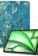 BASEY. Hoesje Geschikt voor iPad Air 6 (11 inch) Hoes Case Tablet Hoesje Tri-fold - Hoes Geschikt voor iPad Air 2024 (11 inch) Hoesje Hard Cover Bookcase Hoes - Bloesem