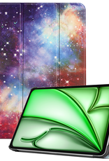 BASEY. Hoesje Geschikt voor iPad Air 6 (11 inch) Hoes Case Tablet Hoesje Tri-fold - Hoes Geschikt voor iPad Air 2024 (11 inch) Hoesje Hard Cover Bookcase Hoes - Galaxy