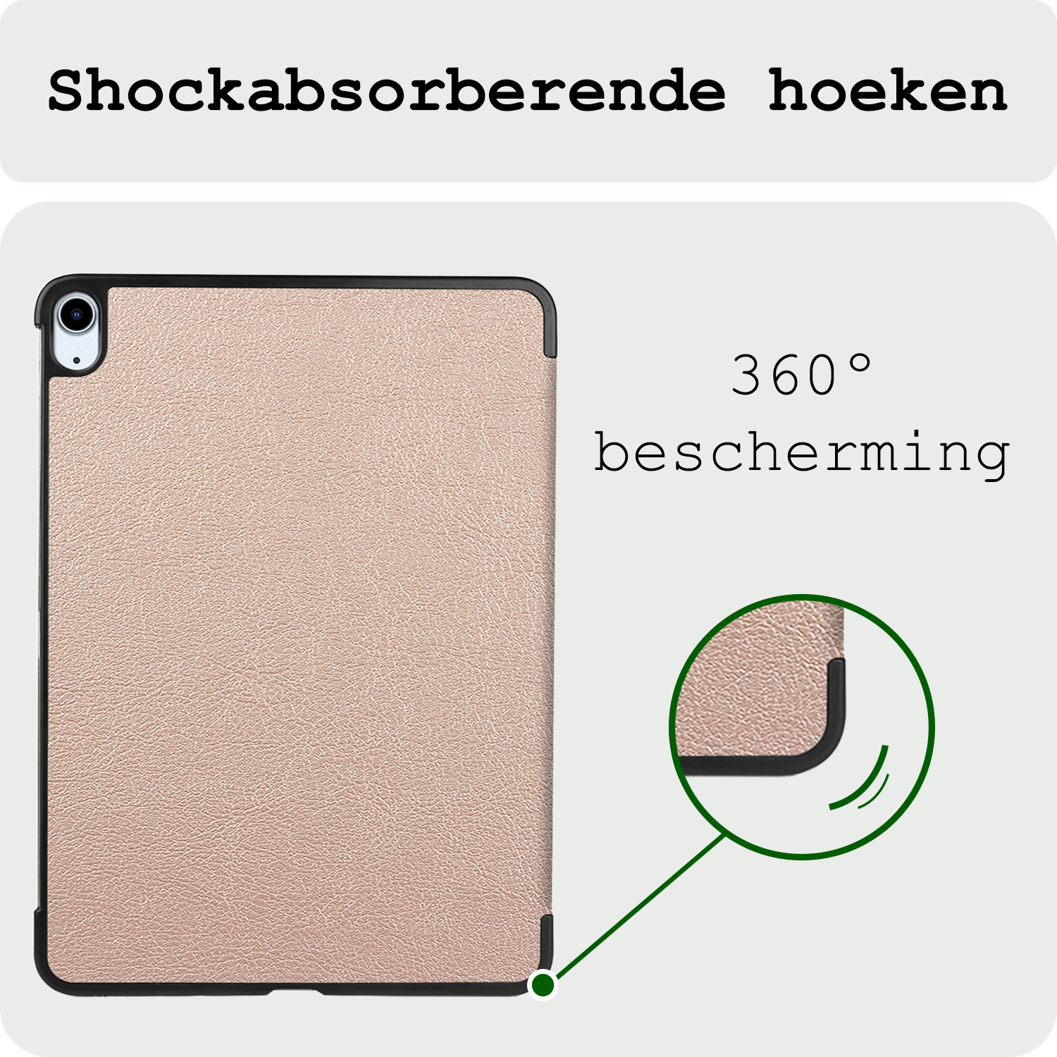 BASEY. Hoesje Geschikt voor iPad Air 6 (11 inch) Hoes Case Tablet Hoesje Tri-fold - Hoes Geschikt voor iPad Air 2024 (11 inch) Hoesje Hard Cover Bookcase Hoes - Goud