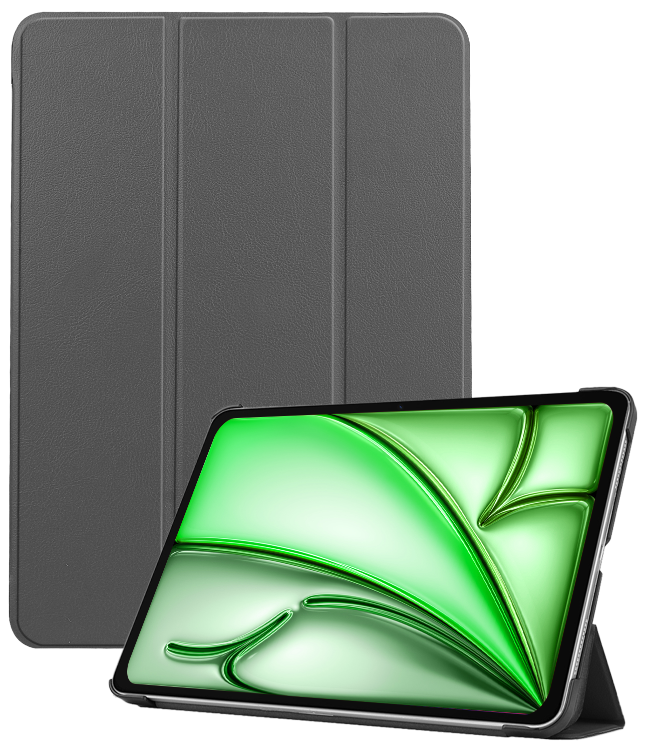 BASEY. Hoesje Geschikt voor iPad Air 6 (11 inch) Hoes Case Tablet Hoesje Tri-fold - Hoes Geschikt voor iPad Air 2024 (11 inch) Hoesje Hard Cover Bookcase Hoes - Grijs