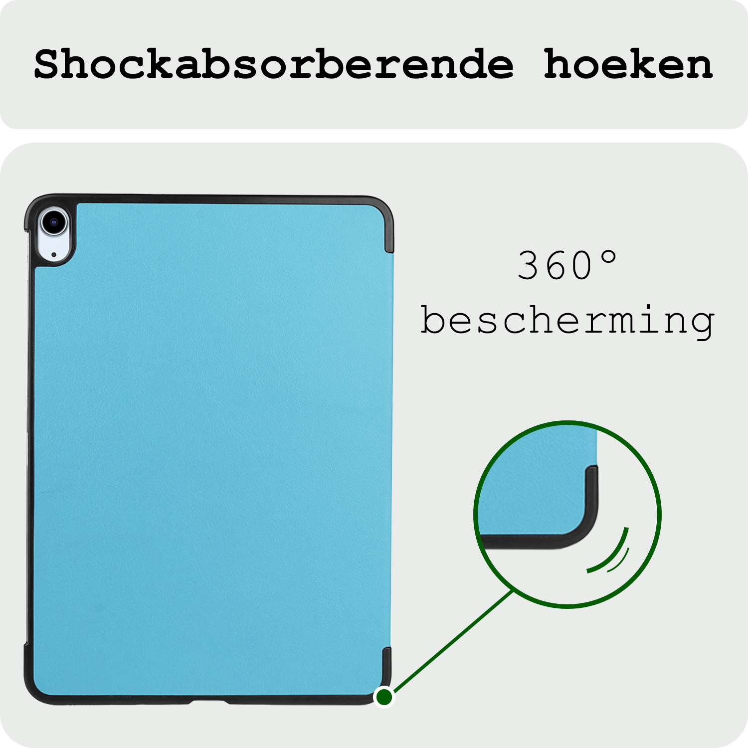 BASEY. Hoesje Geschikt voor iPad Air 6 (11 inch) Hoes Case Tablet Hoesje Tri-fold - Hoes Geschikt voor iPad Air 2024 (11 inch) Hoesje Hard Cover Bookcase Hoes - Lichtblauw