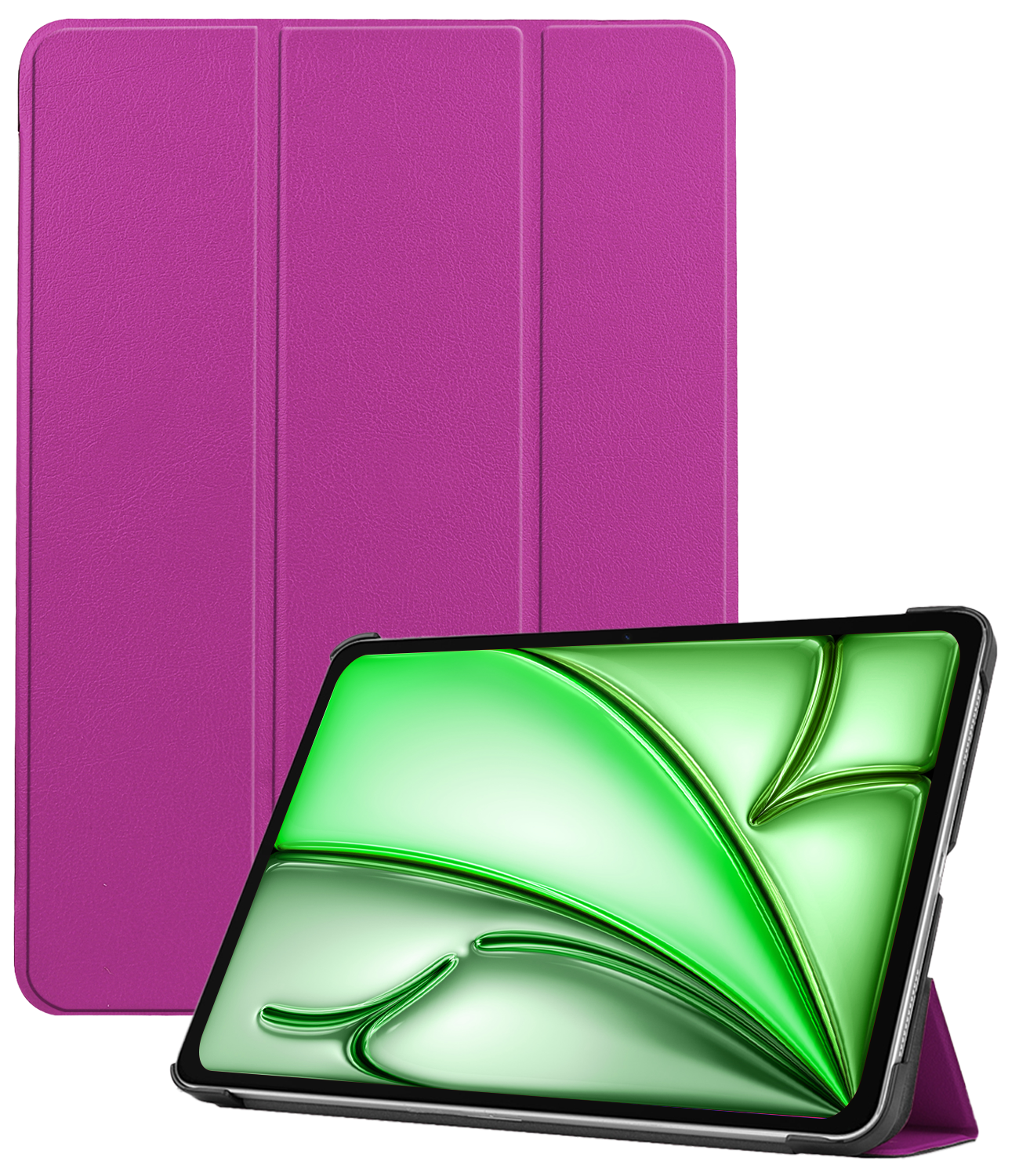 BASEY. Hoesje Geschikt voor iPad Air 6 (11 inch) Hoes Case Tablet Hoesje Tri-fold - Hoes Geschikt voor iPad Air 2024 (11 inch) Hoesje Hard Cover Bookcase Hoes - Paars