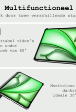 BASEY. Hoesje Geschikt voor iPad Air 6 (11 inch) Hoes Case Tablet Hoesje Tri-fold - Hoes Geschikt voor iPad Air 2024 (11 inch) Hoesje Hard Cover Bookcase Hoes - Rosé goud