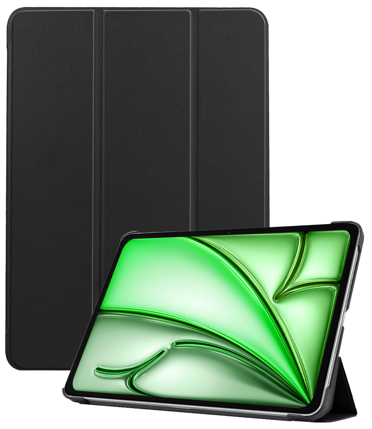 BASEY. Hoesje Geschikt voor iPad Air 6 (11 inch) Hoes Case Tablet Hoesje Tri-fold - Hoes Geschikt voor iPad Air 2024 (11 inch) Hoesje Hard Cover Bookcase Hoes - Zwart