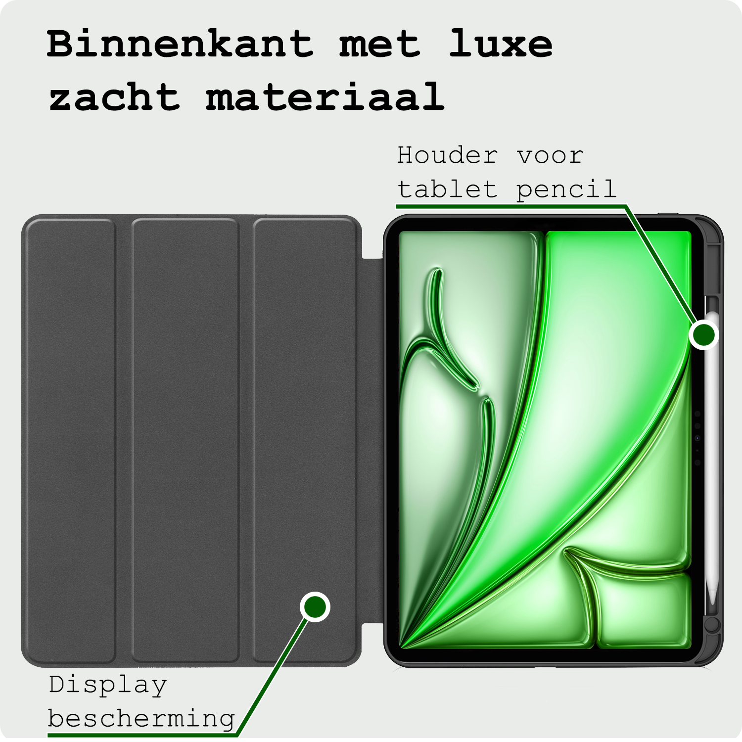 BASEY. Hoesje Geschikt voor iPad Air 6 (11 inch) Hoes Case Tablet Hoesje Tri-fold Met Uitsparing Geschikt voor Apple Pencil - Hoes Geschikt voor iPad Air 2024 (11 inch) Hoesje Hard Cover Bookcase Hoes - Donkerblauw