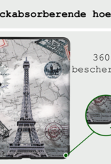 BASEY. Hoesje Geschikt voor iPad Air 6 (11 inch) Hoes Case Tablet Hoesje Tri-fold Met Uitsparing Geschikt voor Apple Pencil - Hoes Geschikt voor iPad Air 2024 (11 inch) Hoesje Hard Cover Bookcase Hoes - Eiffeltoren