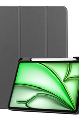 BASEY. Hoesje Geschikt voor iPad Air 6 (11 inch) Hoes Case Tablet Hoesje Tri-fold Met Uitsparing Geschikt voor Apple Pencil - Hoes Geschikt voor iPad Air 2024 (11 inch) Hoesje Hard Cover Bookcase Hoes - Grijs